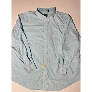 IZOD Premium Essentials Natural Stretch Button Down Shirt Blue 4XL